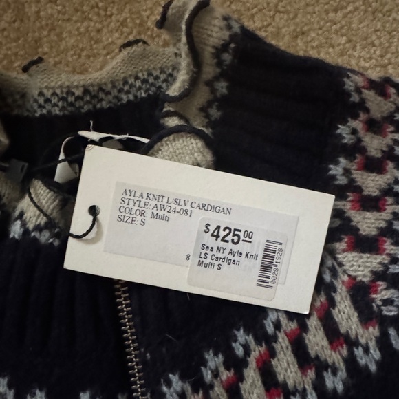 Sea New York Ayla Cardigan Red/Navy S - Picture 4 of 4